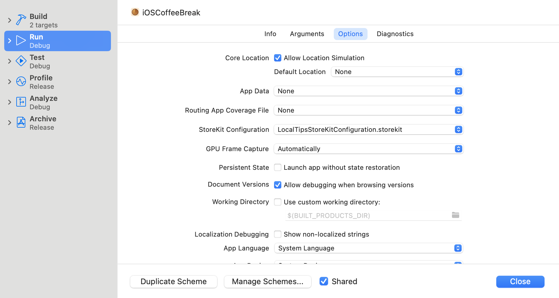 Enabling the StoreKit Configuration File.