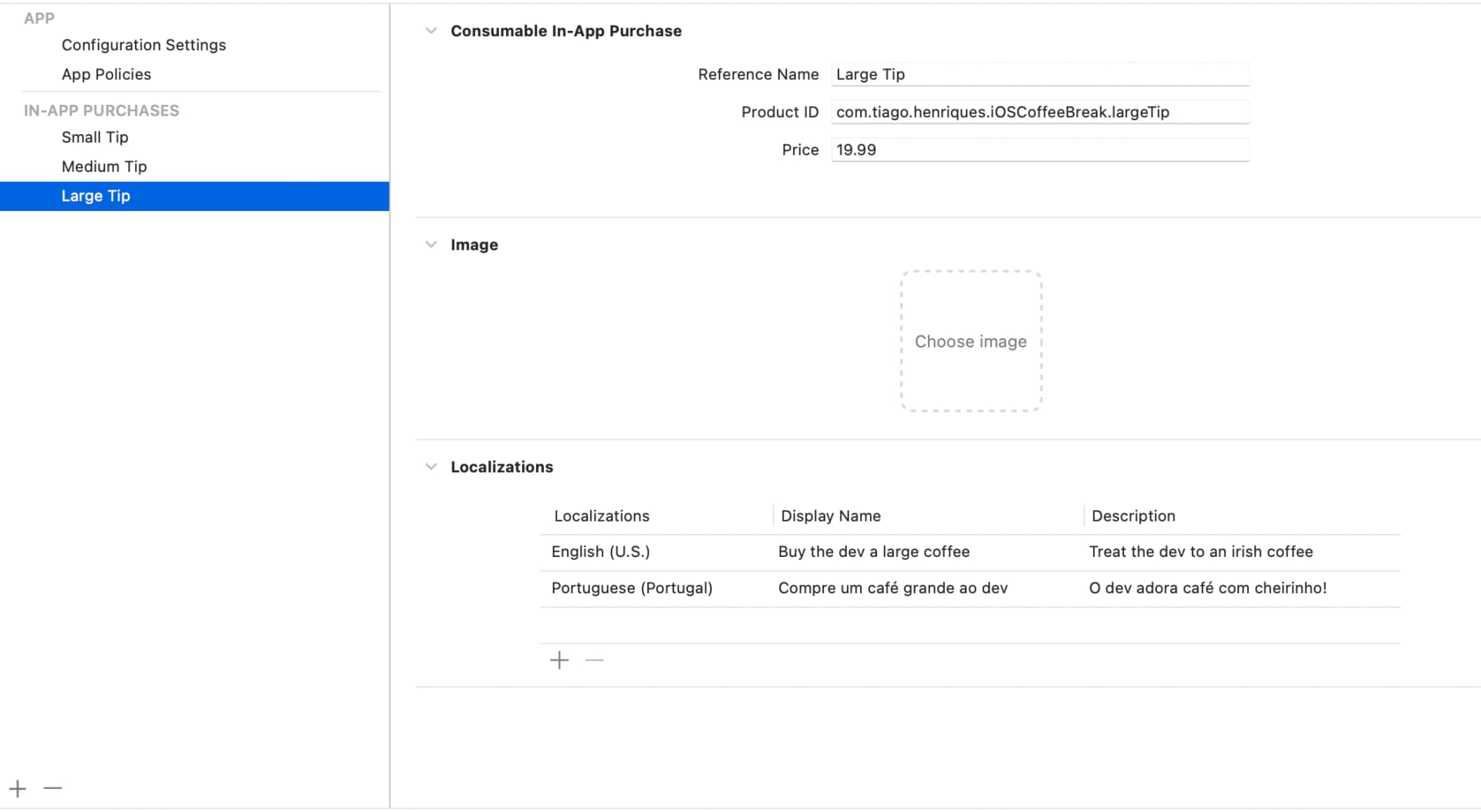 Setting up a consumable product.