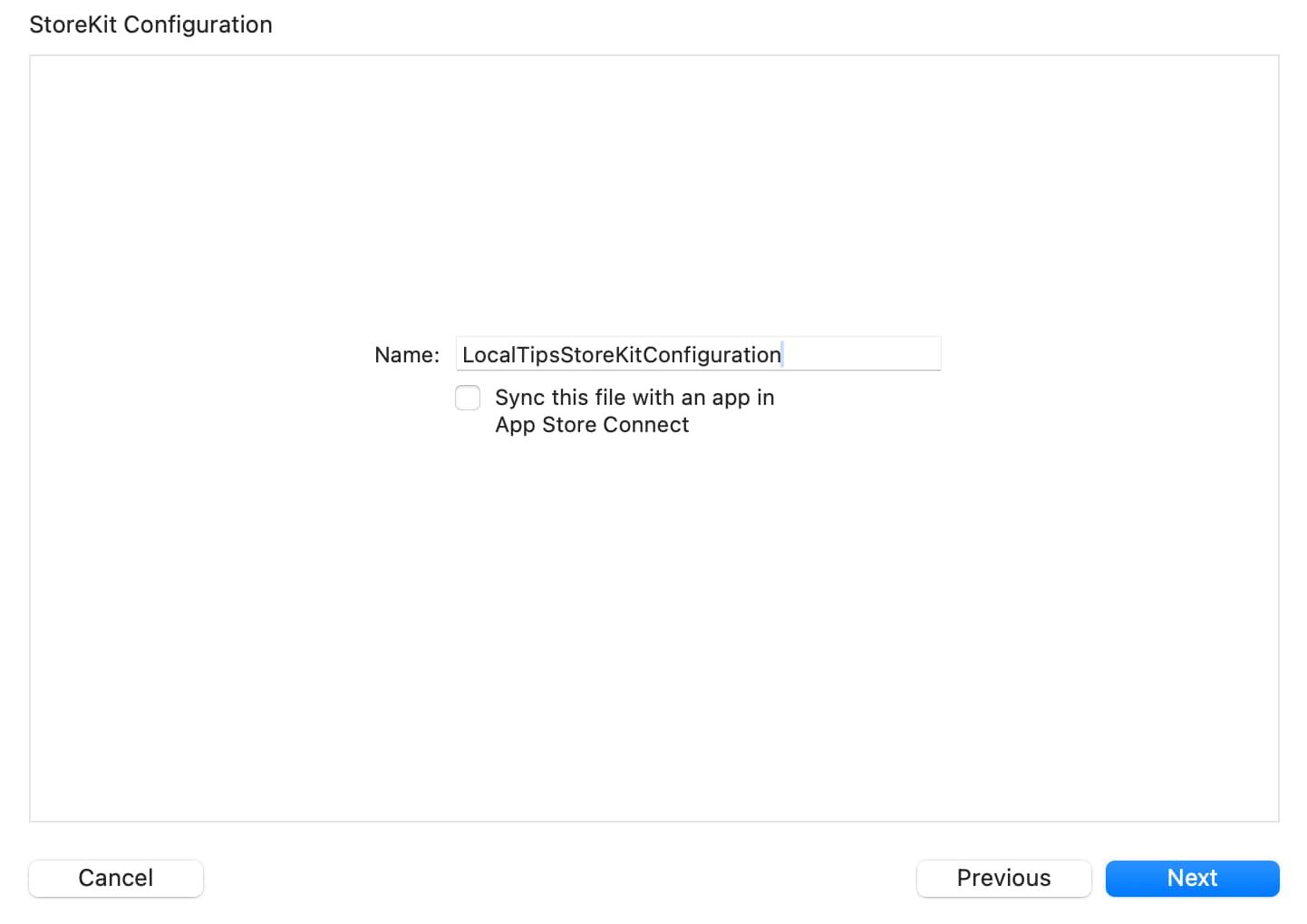 Creating a StoreKit Configuration file.