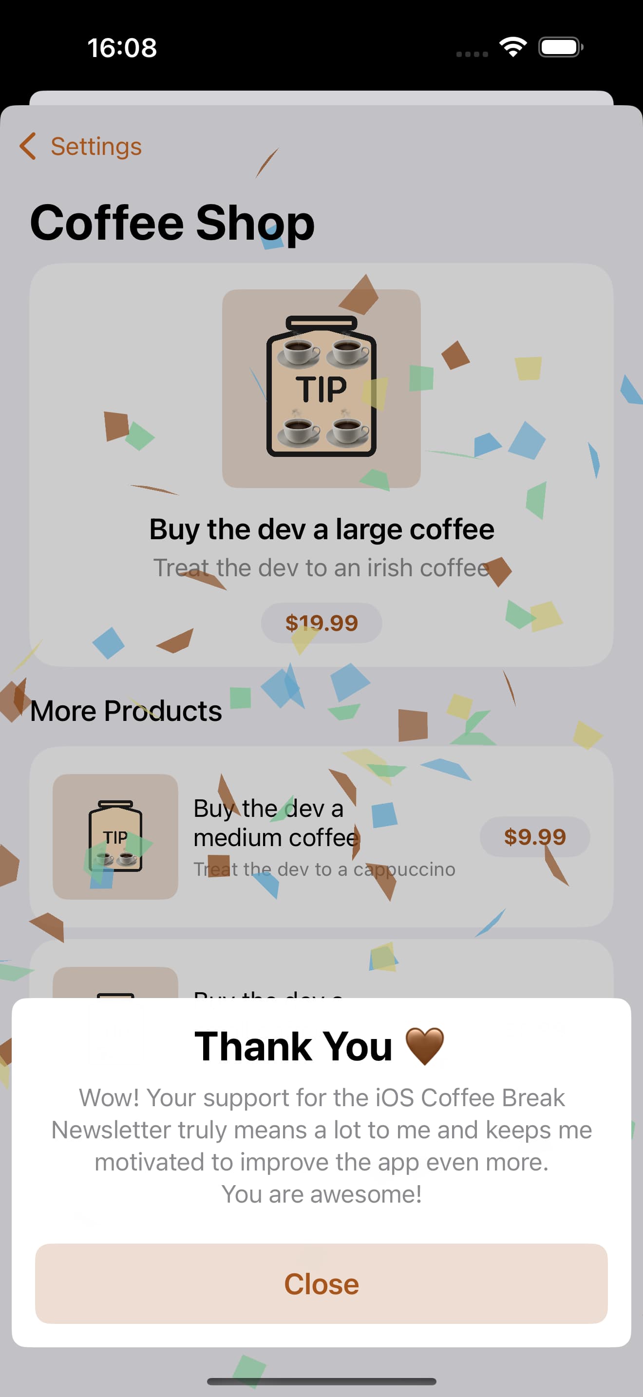 Example of giving a tip.